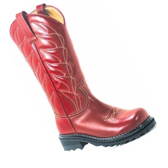 fluevog red cowboy boots